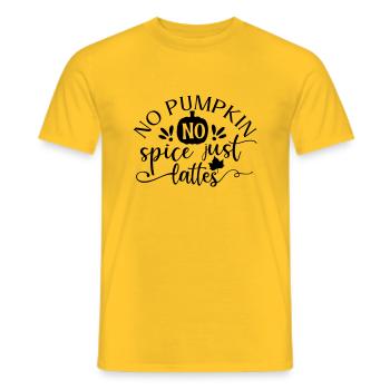No pumpkin no spice just lattes 01 - Men's T-Shirt - yellow - Front - AI Model Male 178 dark (178cm)