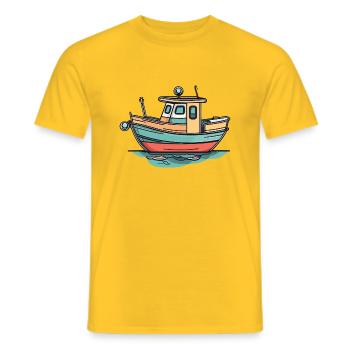 Boot - Männer T-Shirt - Gelb - Vorne - AI Model Male 178 dark (178cm)