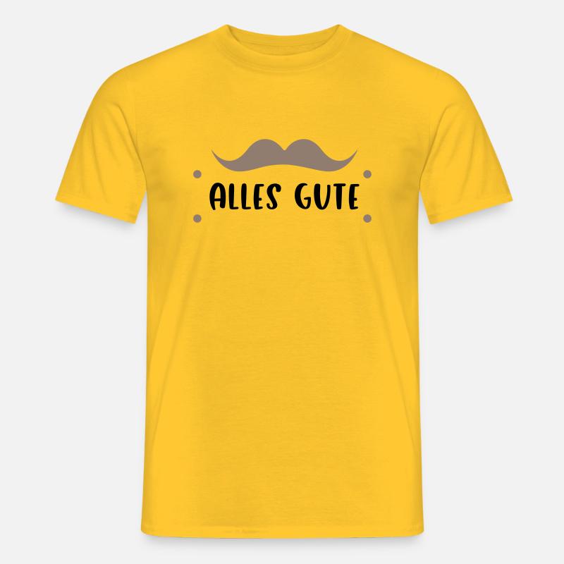 Alles Gute Schnurrbart - Männer T-Shirt - Gelb
