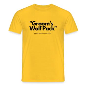 Groom´s Wolf Pack Junggesellenabschied - Männer T-Shirt - Gelb - Vorne - AI Model Male 178 dark (178cm)