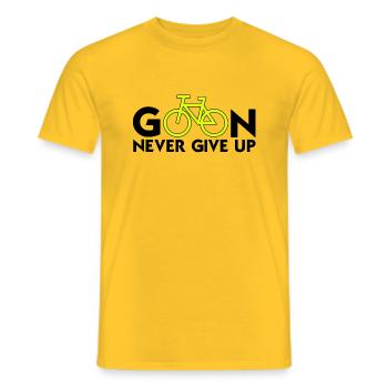 Mach weiter, gib niemals auf (Radfahren) Positiv denken - Männer T-Shirt - Gelb - Vorne - AI Model Male 178 dark (178cm)