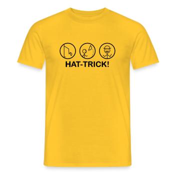 Hat trick - Men's T-Shirt - yellow - Front - AI Model Male 178 dark (178cm)