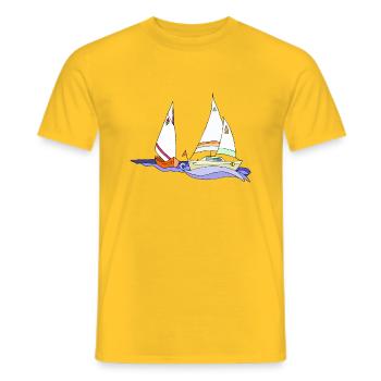 Segelboot - Männer T-Shirt - Gelb - Vorne - AI Model Male 178 dark (178cm)
