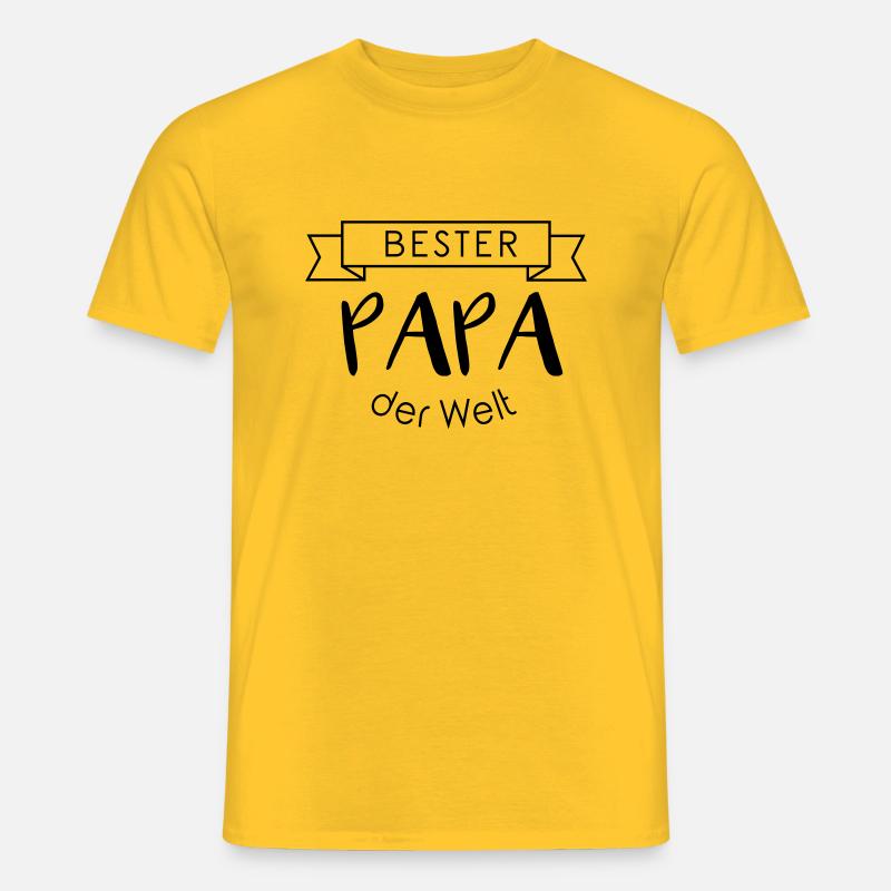 Bester PAPA der Welt - Männer T-Shirt - Gelb