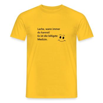 Lache - Männer T-Shirt - Gelb - Vorne - AI Model Male 178 dark (178cm)