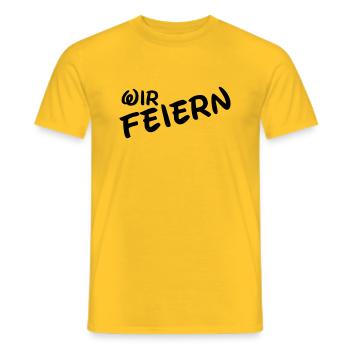 wir feiern - Männer T-Shirt - Gelb - Vorne - AI Model Male 178 dark (178cm)