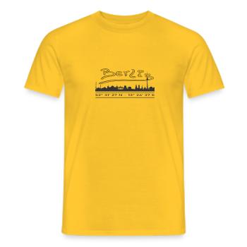 Berlin - Men's T-Shirt - yellow - Front - AI Model Male 178 dark (178cm)