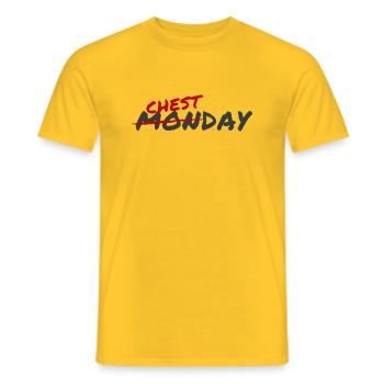 Chestday - Männer T-Shirt - Gelb - Vorne - AI Model Male 178 dark (178cm)