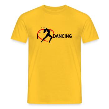 Dancing Dance Music - Men's T-Shirt - yellow - Front - AI Model Male 178 dark (178cm)