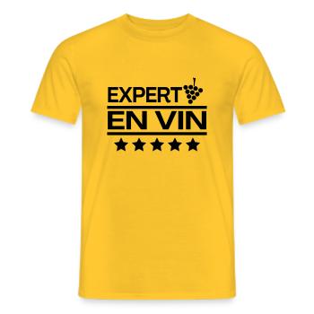 Expert en Vin - T-shirt homme - jaune - Devant - AI Model Male 178 dark (178cm)