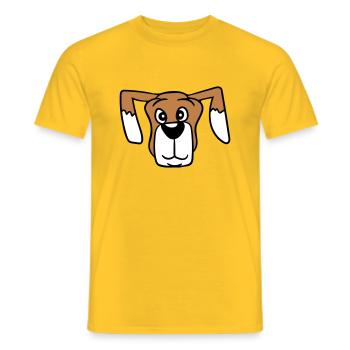 Visage de chien Petit Tête d’animal de compagnie Mignon - T-shirt homme - jaune - Devant - AI Model Male 178 dark (178cm)