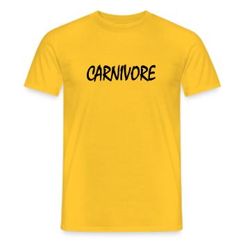 carnivore i love meat - Men's T-Shirt - yellow - Front - AI Model Male 178 dark (178cm)