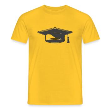 high school graduation - Men's T-Shirt - yellow - Front - AI Model Male 178 dark (178cm)