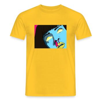 mia - Männer T-Shirt - Gelb - Vorne - AI Model Male 178 dark (178cm)