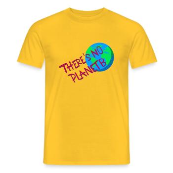 Planet Erde - Klimaschutz Slogan - Männer T-Shirt - Gelb - Vorne - AI Model Male 178 dark (178cm)