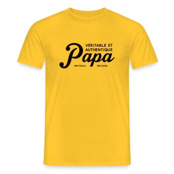 Authentique Papa - T-shirt homme - jaune - Devant - AI Model Male 178 dark (178cm)