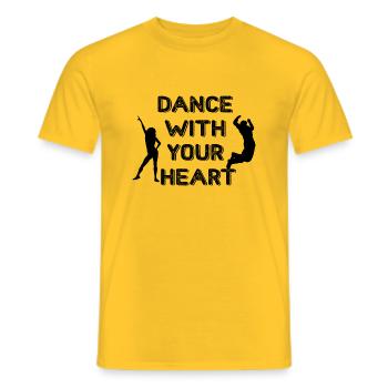 Dancing Dance Music - Men's T-Shirt - yellow - Front - AI Model Male 178 dark (178cm)