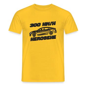 Kérosène 300KM/H - T-shirt homme - jaune - Devant - AI Model Male 178 dark (178cm)