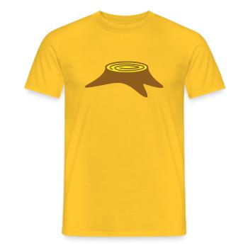 Baumstumpf Baum Fällen Holzfäller Wald Stumpf Holz - Männer T-Shirt - Gelb - Vorne - AI Model Male 178 dark (178cm)
