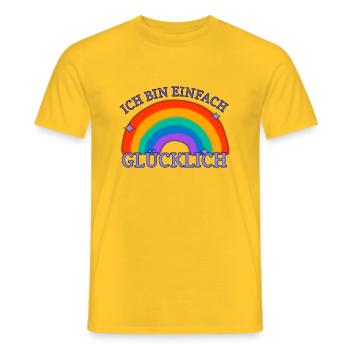 Arc-en-ciel heureux - T-shirt homme - jaune - Devant - AI Model Male 178 dark (178cm)