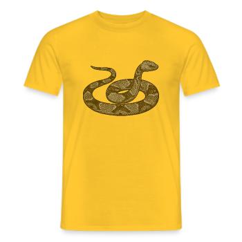 Angry Snake - Men's T-Shirt - yellow - Front - AI Model Male 178 dark (178cm)