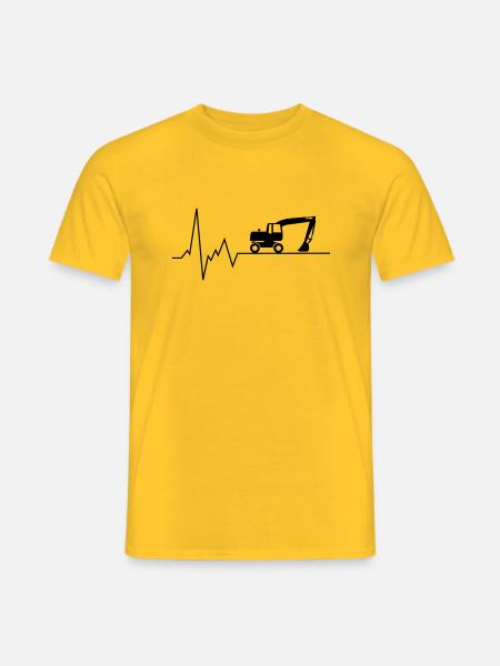herzschlag radbagger - Männer T-Shirt - Gelb