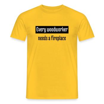dictons drôles citation humour amusant charpentier vu papa - T-shirt homme - jaune - Devant - AI Model Male 178 dark (178cm)