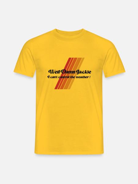 damn jackie black - Männer T-Shirt - Gelb