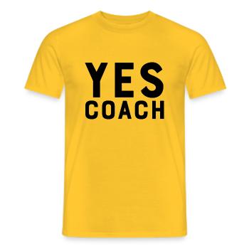 Ja Coach - Männer T-Shirt - Gelb - Vorne - AI Model Male 178 dark (178cm)