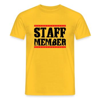 Membre du personnel - T-shirt homme - jaune - Devant - AI Model Male 178 dark (178cm)