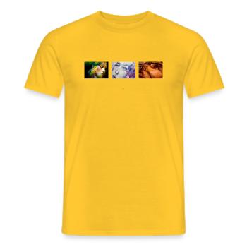 Art 3 Visages - T-shirt homme - jaune - Devant - AI Model Male 178 dark (178cm)