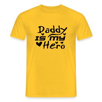 Papa est mon héros - T-shirt homme - jaune - Devant - AI Model Male 178 dark (178cm)