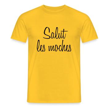 salut - T-shirt homme - jaune - Devant - AI Model Male 178 dark (178cm)