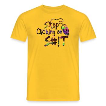 citations drôle fraze mème populaire cool trendy citation - T-shirt homme - jaune - Devant - AI Model Male 178 dark (178cm)