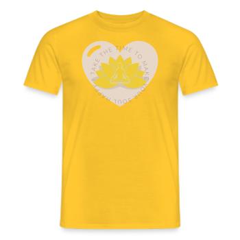 Yoga Lotus Flower - Men's T-Shirt - yellow - Front - AI Model Male 178 dark (178cm)