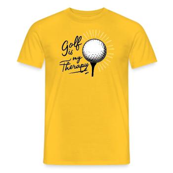 Golf is my therapy - T-shirt homme - jaune - Devant - AI Model Male 178 dark (178cm)