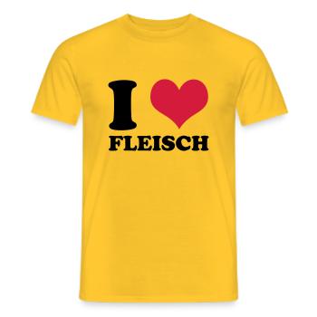 i love fleisch - Männer T-Shirt - Gelb - Vorne - AI Model Male 178 dark (178cm)