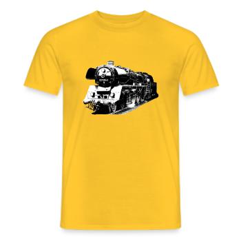 Steam locomotive 03 1010 - Men's T-Shirt - yellow - Front - AI Model Male 178 dark (178cm)