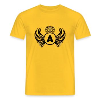 coat of arms A - Men's T-Shirt - yellow - Front - AI Model Male 178 dark (178cm)