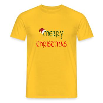 Frohe Weihnachten. Frohe Weihnachten - Männer T-Shirt - Gelb - Vorne - AI Model Male 178 dark (178cm)