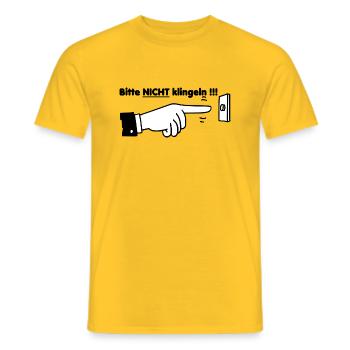 Bitte nicht klingeln!!! - Männer T-Shirt - Gelb - Vorne - AI Model Male 178 dark (178cm)