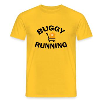 Biking Running Marathon Triathlon Bike - Men's T-Shirt - yellow - Front - AI Model Male 178 dark (178cm)