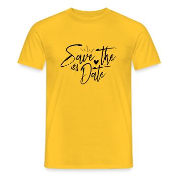 Save the Date - Men's T-Shirt - yellow - Front - AI Model Male 178 dark (178cm)