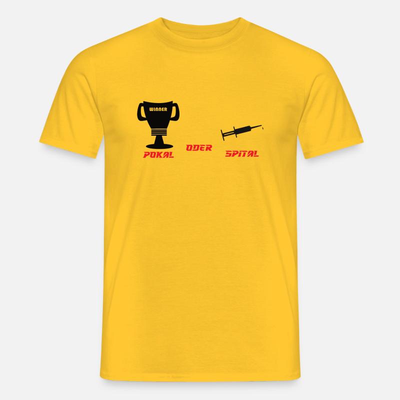Pokal oder Spital schwarz rot - Männer T-Shirt - Gelb
