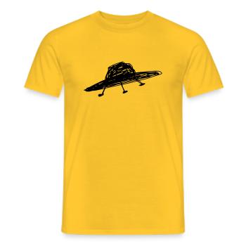 UFO - Männer T-Shirt - Gelb - Vorne - AI Model Male 178 dark (178cm)