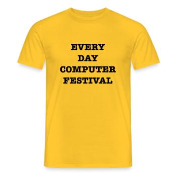 EveryDayComputerFestival - Men's T-Shirt - yellow - Front - AI Model Male 178 dark (178cm)
