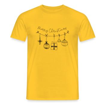 Weinachtsgirlande merry Christmas - Männer T-Shirt - Gelb - Vorne - AI Model Male 178 dark (178cm)