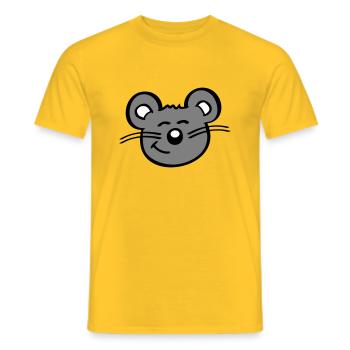 Mouse Mouse Cute Little Rat Rodent Friendly - Men's T-Shirt - yellow - Front - AI Model Male 178 dark (178cm)
