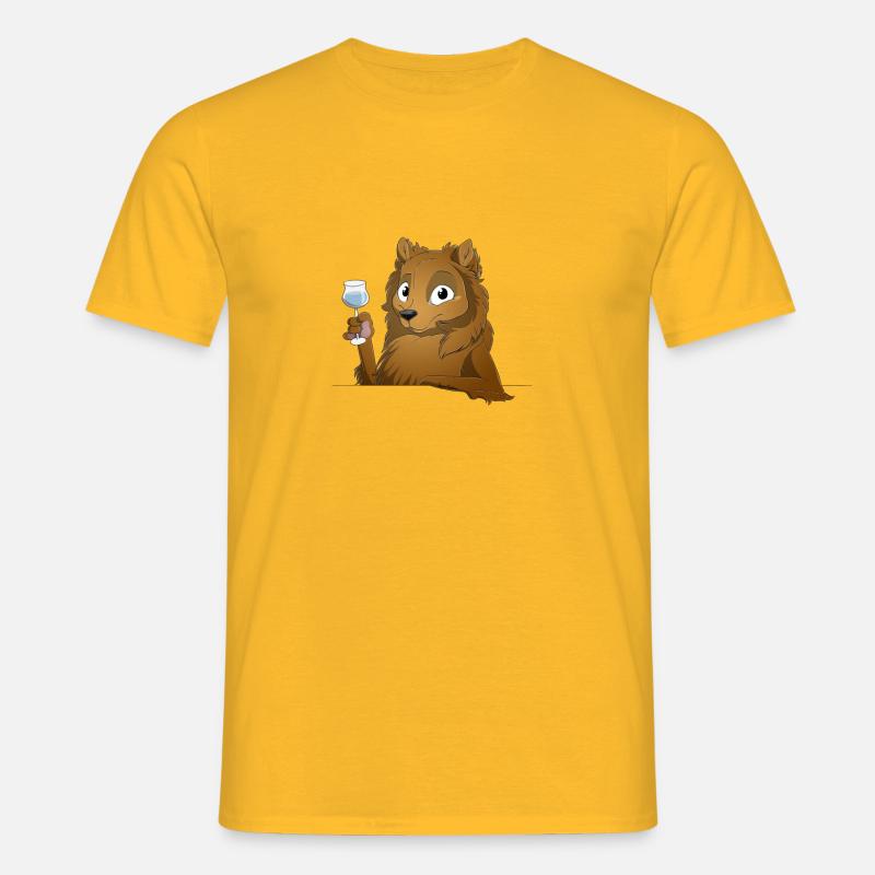 Trinkender oder treibender Spitz - Männer T-Shirt - Gelb