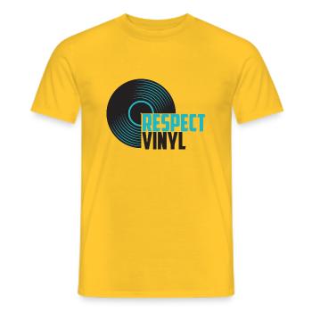 Blue Note • Respect Vinyl - Men's T-Shirt - yellow - Front - AI Model Male 178 dark (178cm)